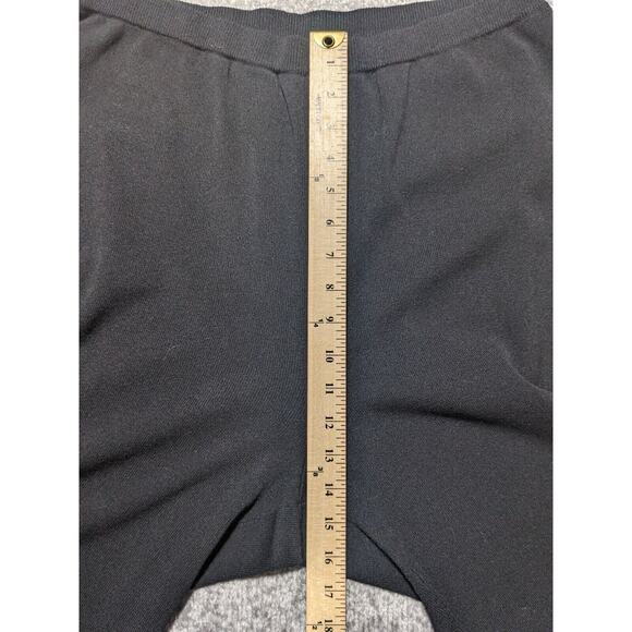 Bloomingdale's Cropped Pants Women 2X Black Hem Detail Knit High Rise P52 - Picture 10 of 11
